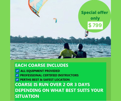 FAST TRACK - 6 HOURS OF KITESURFING LESSONS IN SAFTEY BAY, ROCKINGHAM