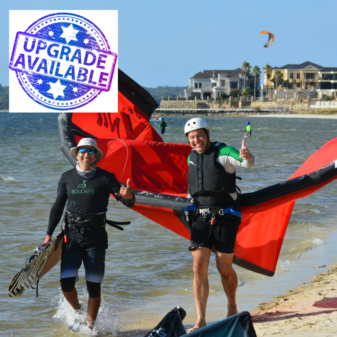 KITEBOARDING PACKAGE UPGRADE : Lesson 1-Discovery Kiteboarding 2hrs , upgrade to " Fast Track " 6hrs